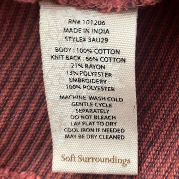 Soft Surroundings light knit embroidered owl neck sweater size Petite Large - Picture 8 of 8